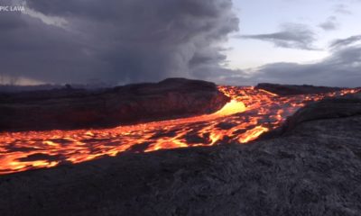 VIDEO: 5 pm Eruption Update – Lava Creeps South Along Puna Shore