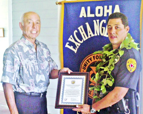 Bronson Kaliloa is East Hawaii Officer of the Month