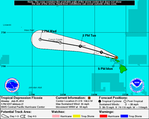 One last look at the Flossie track, from National Weather Service