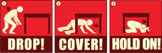 Island residents are encouraged to practice “Drop! Cover! Hold on!” during the Great Hawaii ShakeOut drill at 10:17 a.m. on October 17, 2013.  Taking these actions during an earthquake will greatly reduce your risk of injury or death.  For more information, please visit http://shakeout.org/hawaii/. (courtesy USGS HVO)
