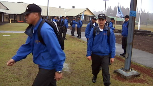 Youth ChalleNGe Academy cadets on the move (2011 photo)