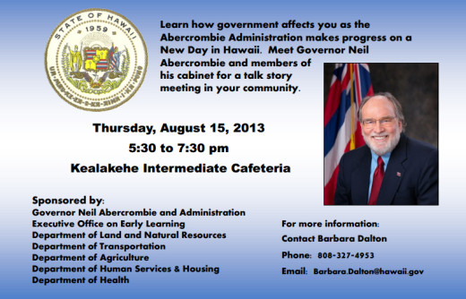 Event flyer sent with media advisory promoting "Cabinet in Your Community" event