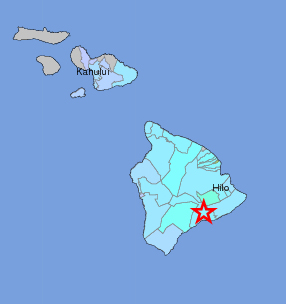 From the USGS "Did You Feel It?" map, showing "light" shaking in blue - associated with no damage - registered around Hawaii Island and Maui, as well.