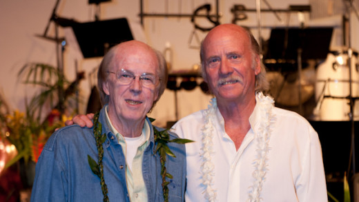 Kent and Gary Washburn at the premier of Gary's original music, "Earth Life: October Full Moon," in Honokaa -- Sarah Anderson Photography. 