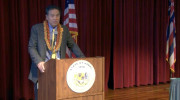 Sen. Clayton Hee speaks at SB1 signing