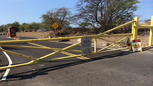 Hapuna Beach remained closed today due to the high surf.