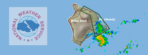 National Weather Service radar shows all the severe weather moving out to sea, while rain persists over East Hawaii