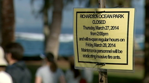 Signs posted at Richardsons Ocean Park