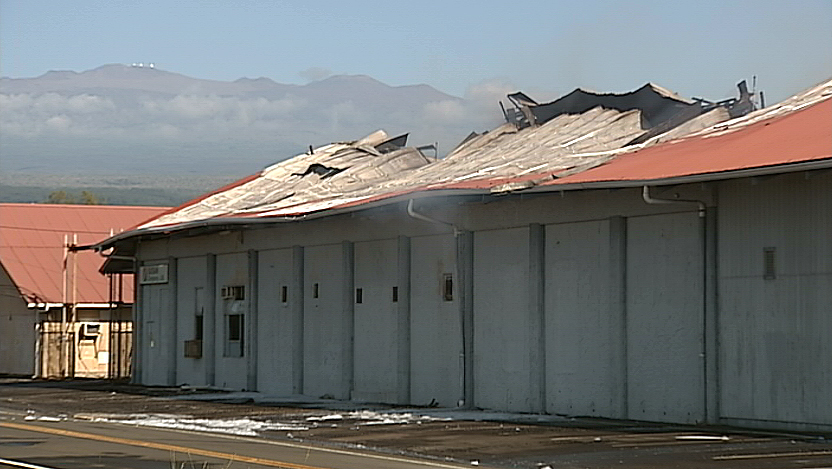 Damaged Suisan building in Hilo, the day after a structure fire.