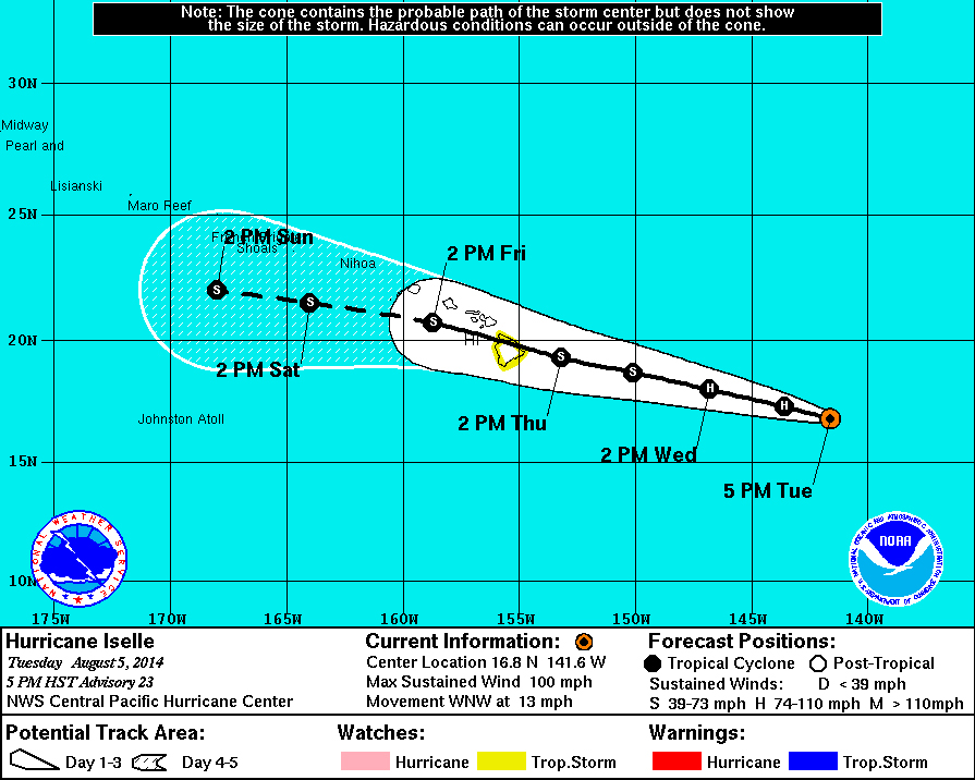 Hurricane Iselle Weakens But Remains On Course For Hawaii