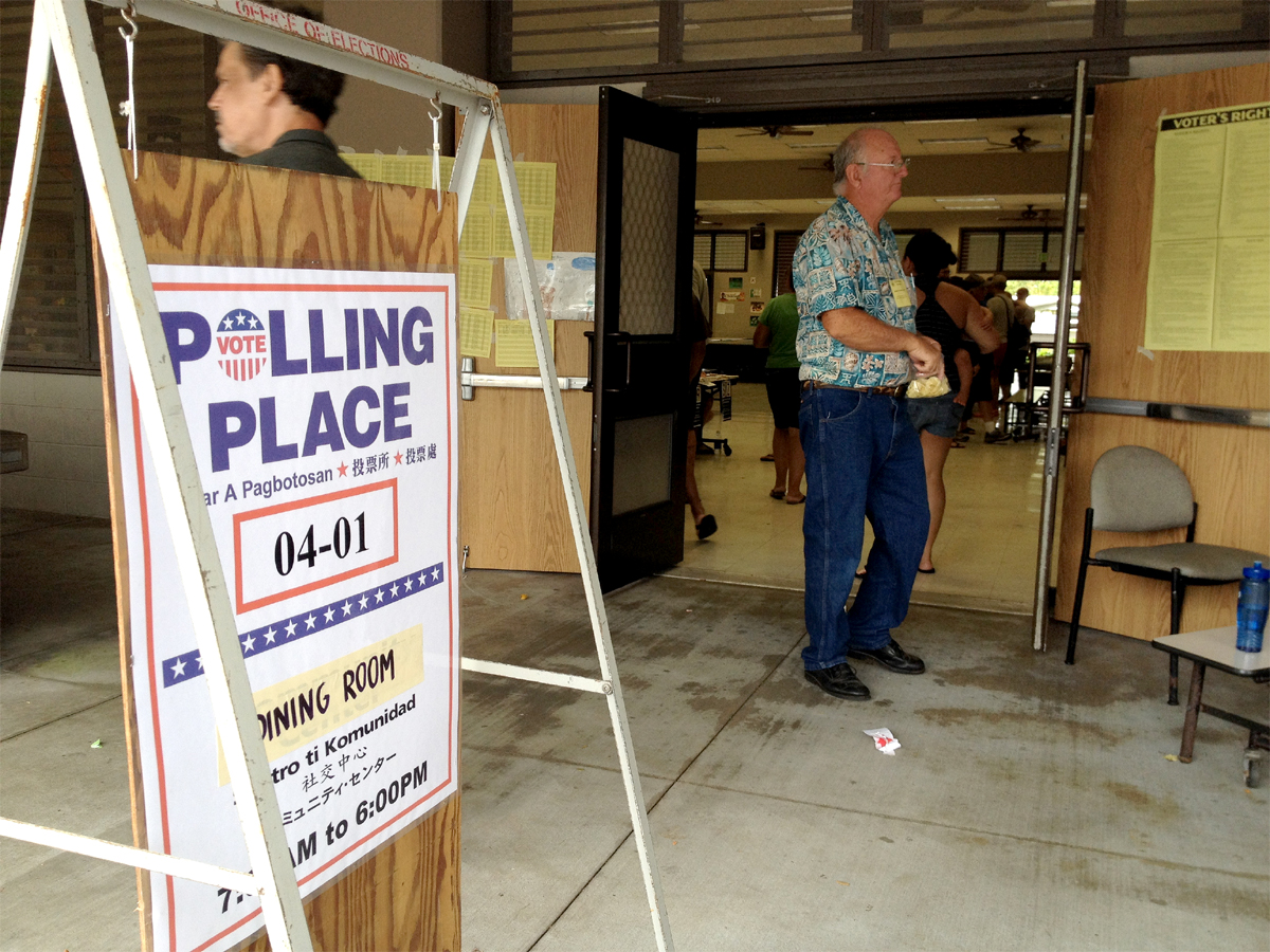 Keonepoko Elementary School was a busy place on Friday, s Puna finally had a chance to cast their votes. 