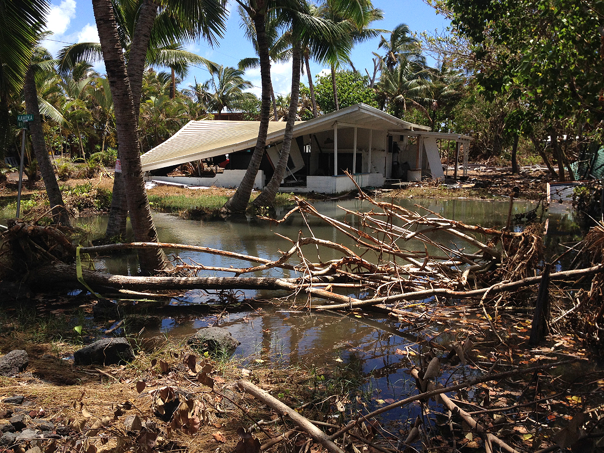 This home was one of several to suffer severe damage from storm surge.  