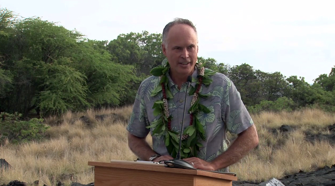 Dr. Jeff Boehm, executive director at The Marine Mammal Center, speaks at the blessing ceremony, courtesy The Marine Mammal Center