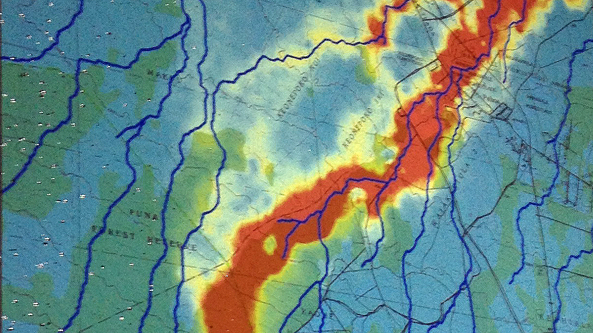 Close up of the latest projection, created by USGS Hawaiian Volcano Observatory on Sept. 11
