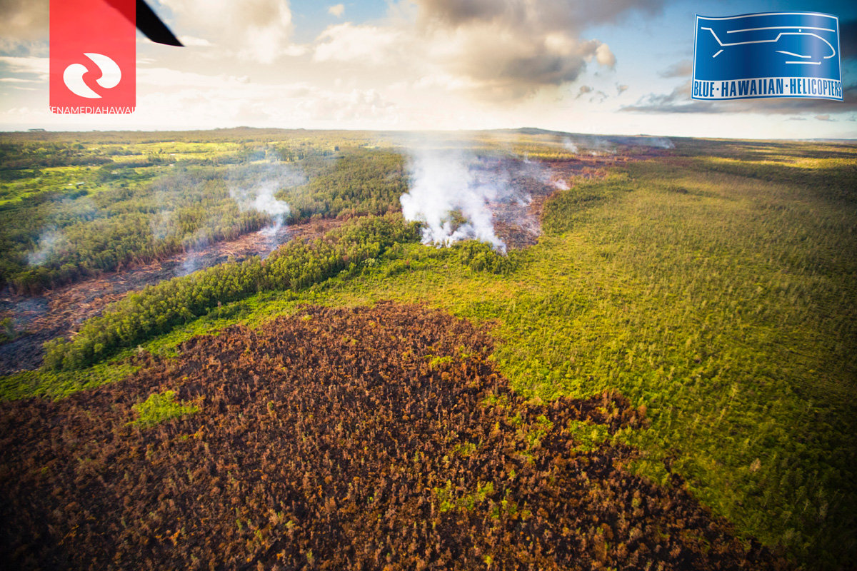 Photo of the June 27 lava flow taken on Sept. 24, 2014 by Ena Media Hawaii / Courtesy of: Blue Hawaiian Helicopters