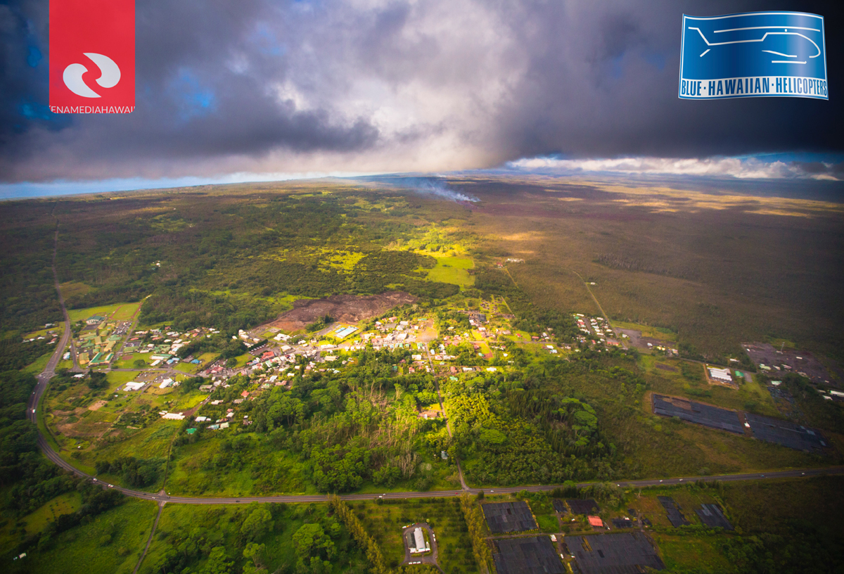 Photo of the June 27 lava flow taken on Sept. 24, 2014 by Ena Media Hawaii / Courtesy of: Blue Hawaiian Helicopters