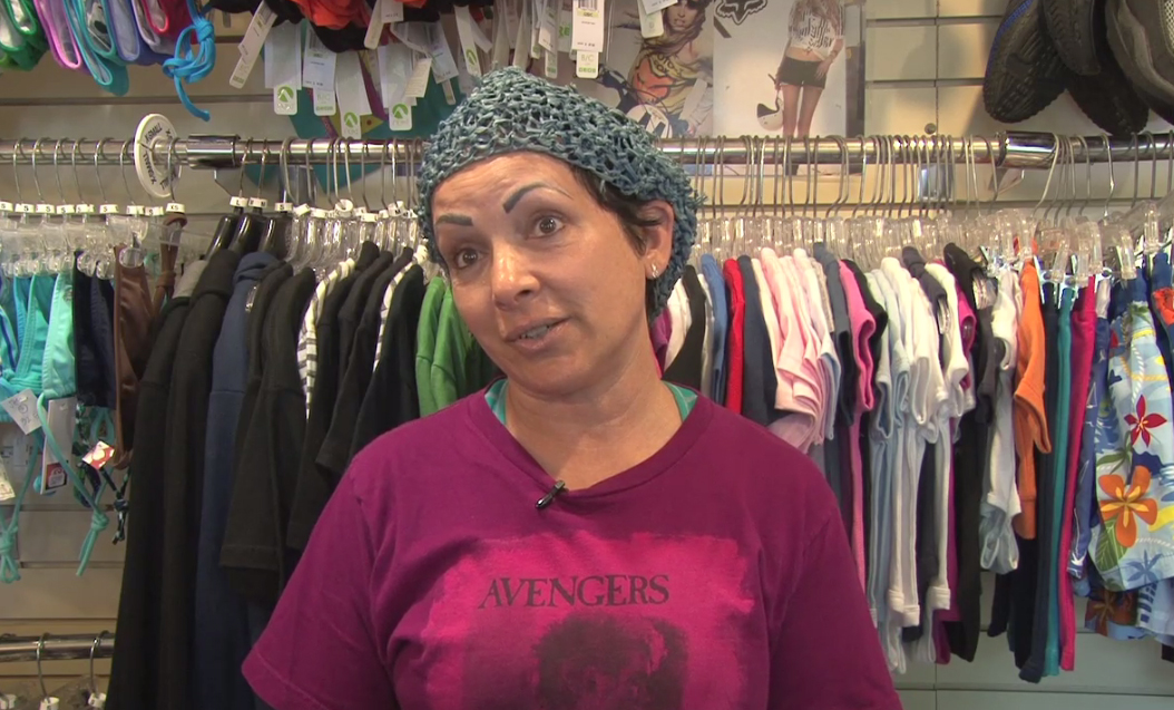 Jane Wiedlin, member of the Go Go's Band and a Pahoa enthusiast, was in shopping in town this week.