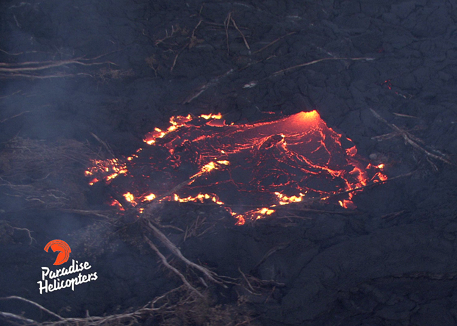 Photo over the June 27 Lava Flow taken by Mick Kalber (Tropical Visions Video) aboard Paradise Helicopters, taken on the evening of Sept. 28