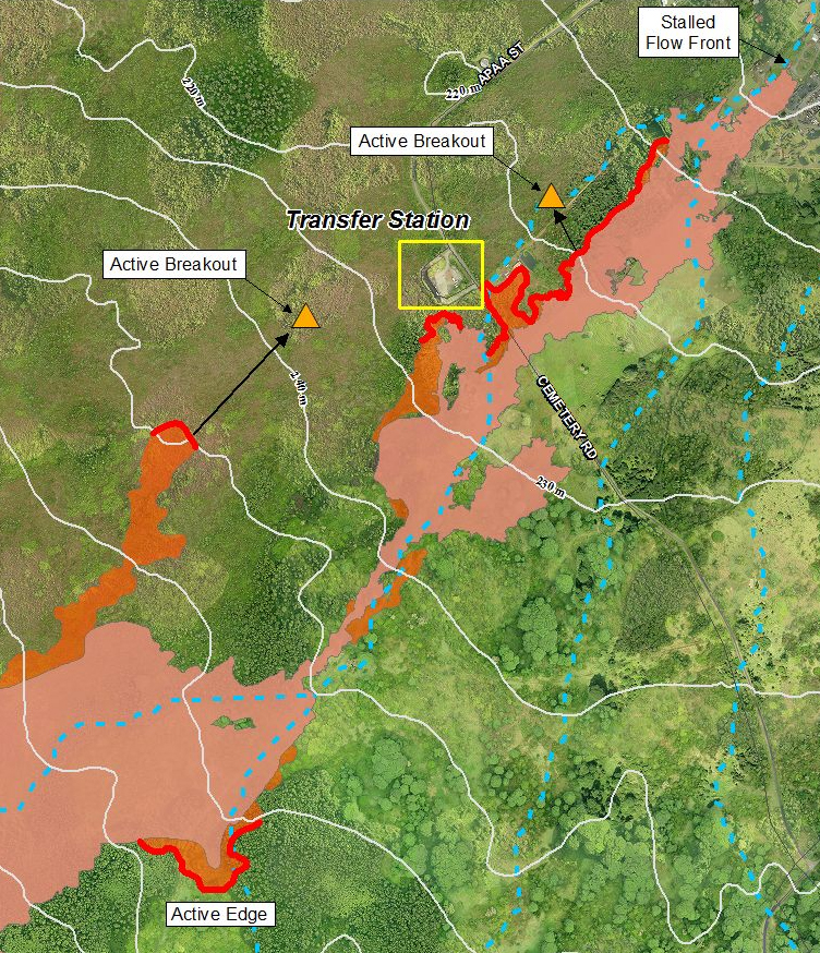 (INSET) Civil Defense Lava Flow Map - Updated Wednesday, 11/12/14 at 7:00 am