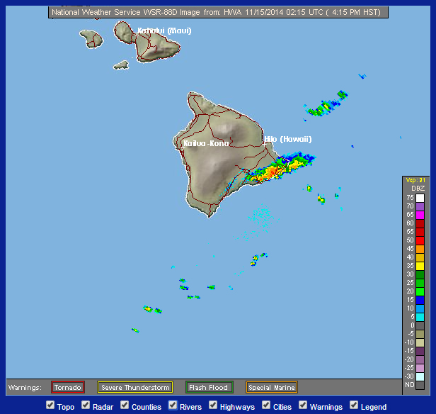 Grabbed from http://radar.weather.gov/ at 4:26 p.m. HST