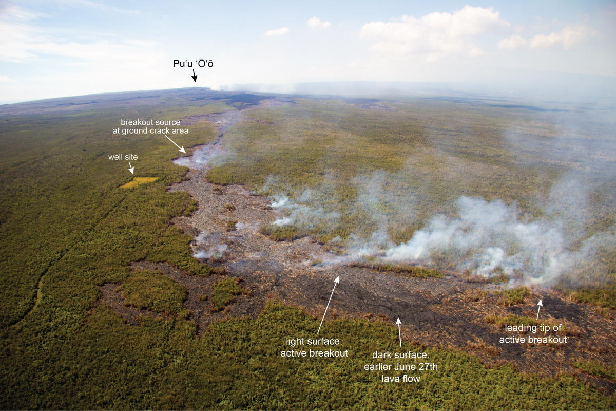 USGS photo labels the active breakout  around the uplsope ground cracks and well site.