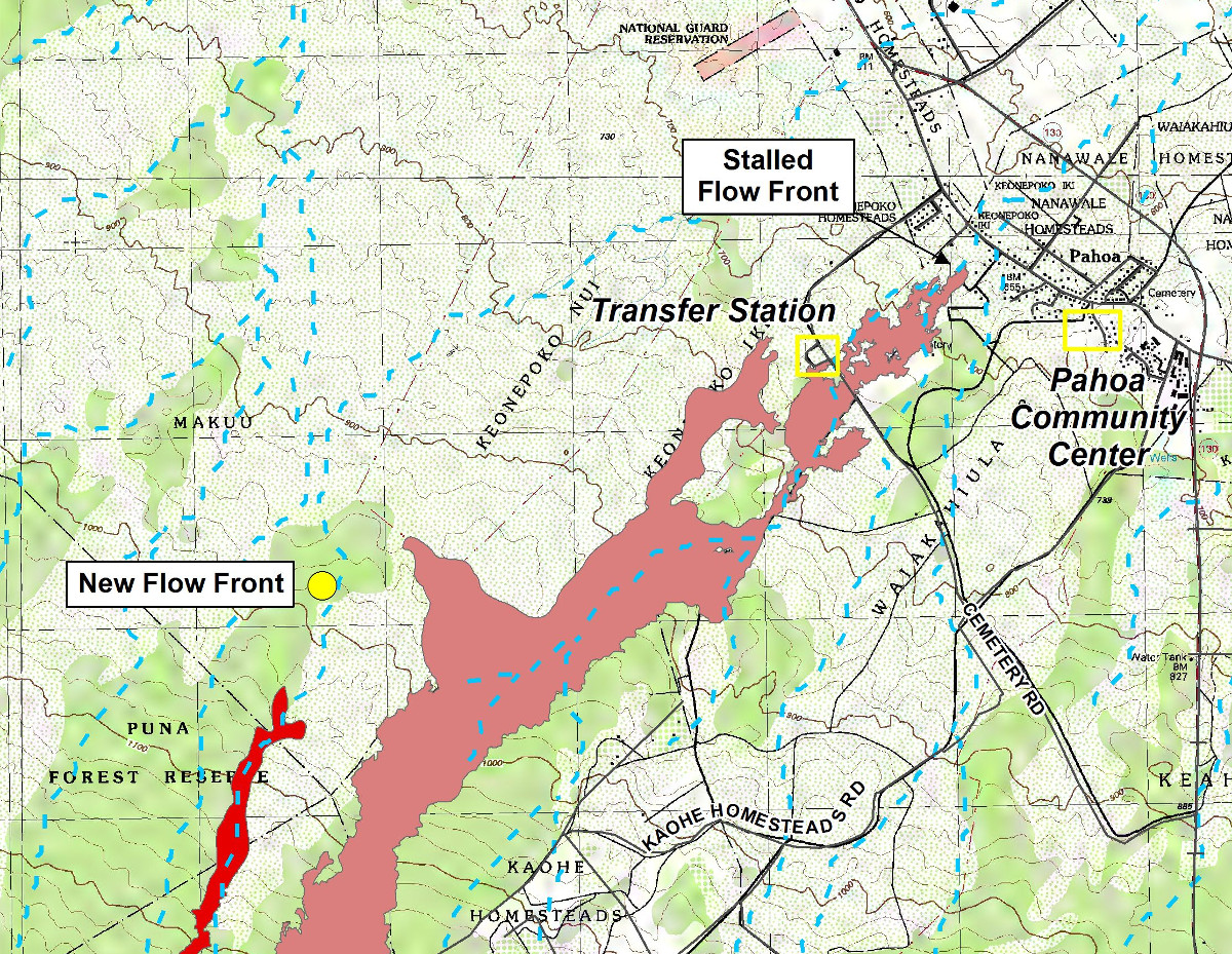 Civil Defense Lava Flow Map (INSET) - Updated Wednesday, 12/3/14 at 7:00 am