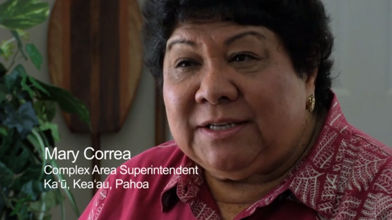 Image of Mary Correa courtesy Hawaii DOE video about Kau-Keaau-Pahoa Complex Area