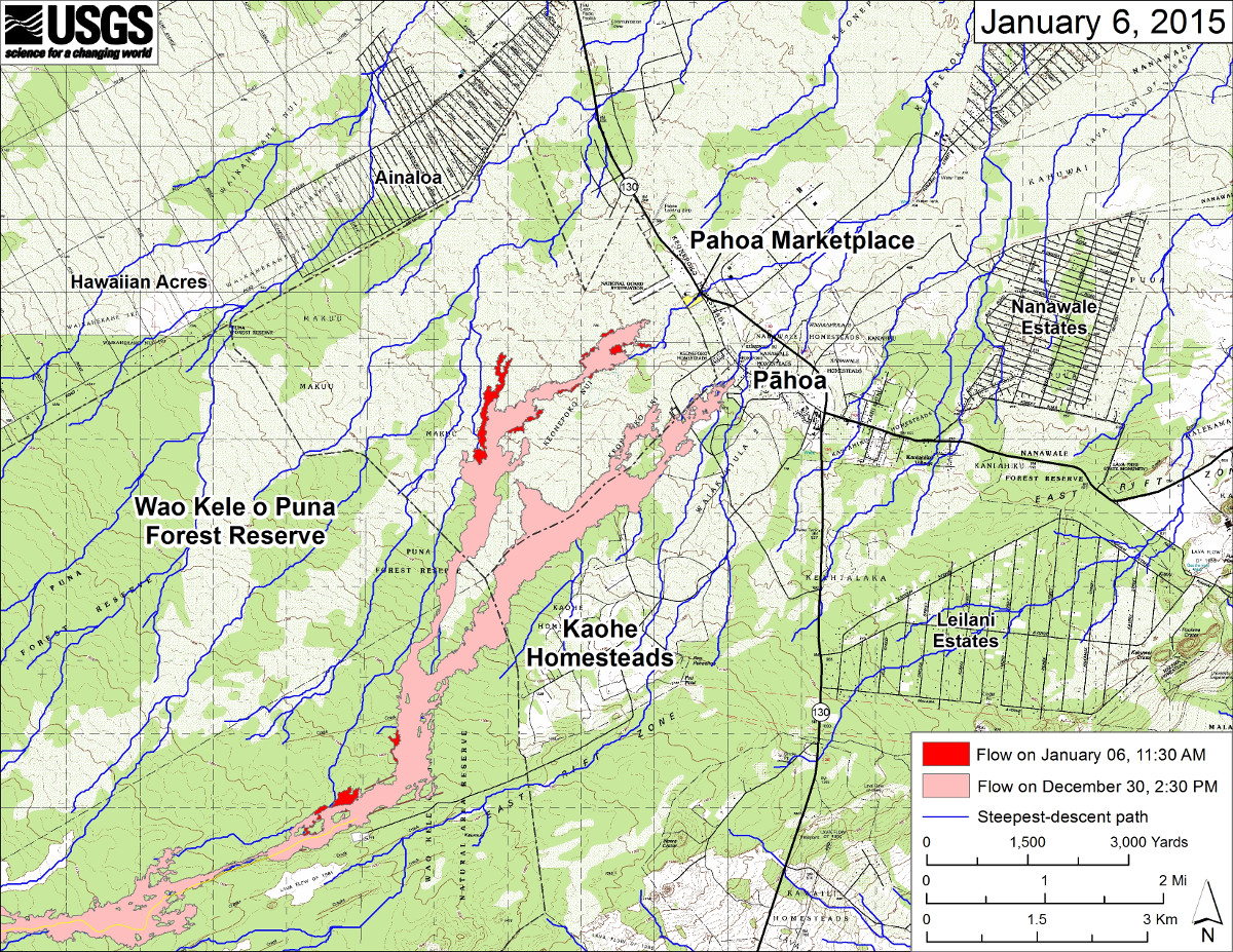 Large-scale map of Kīlauea’s East Rift Zone lava flow by USGS HVO,