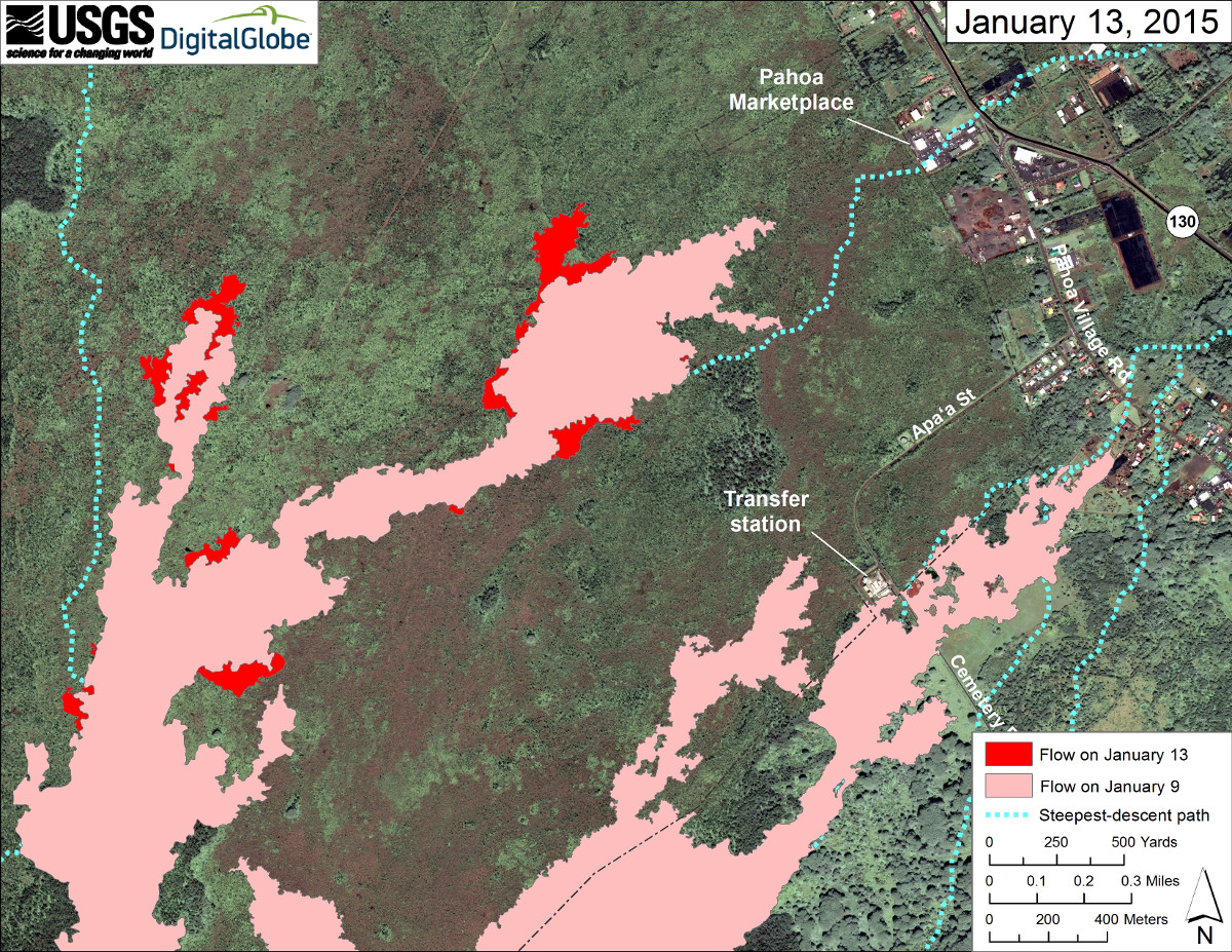 USGS Hawaiian Volcano Observatory map (Jan. 13, 2015)