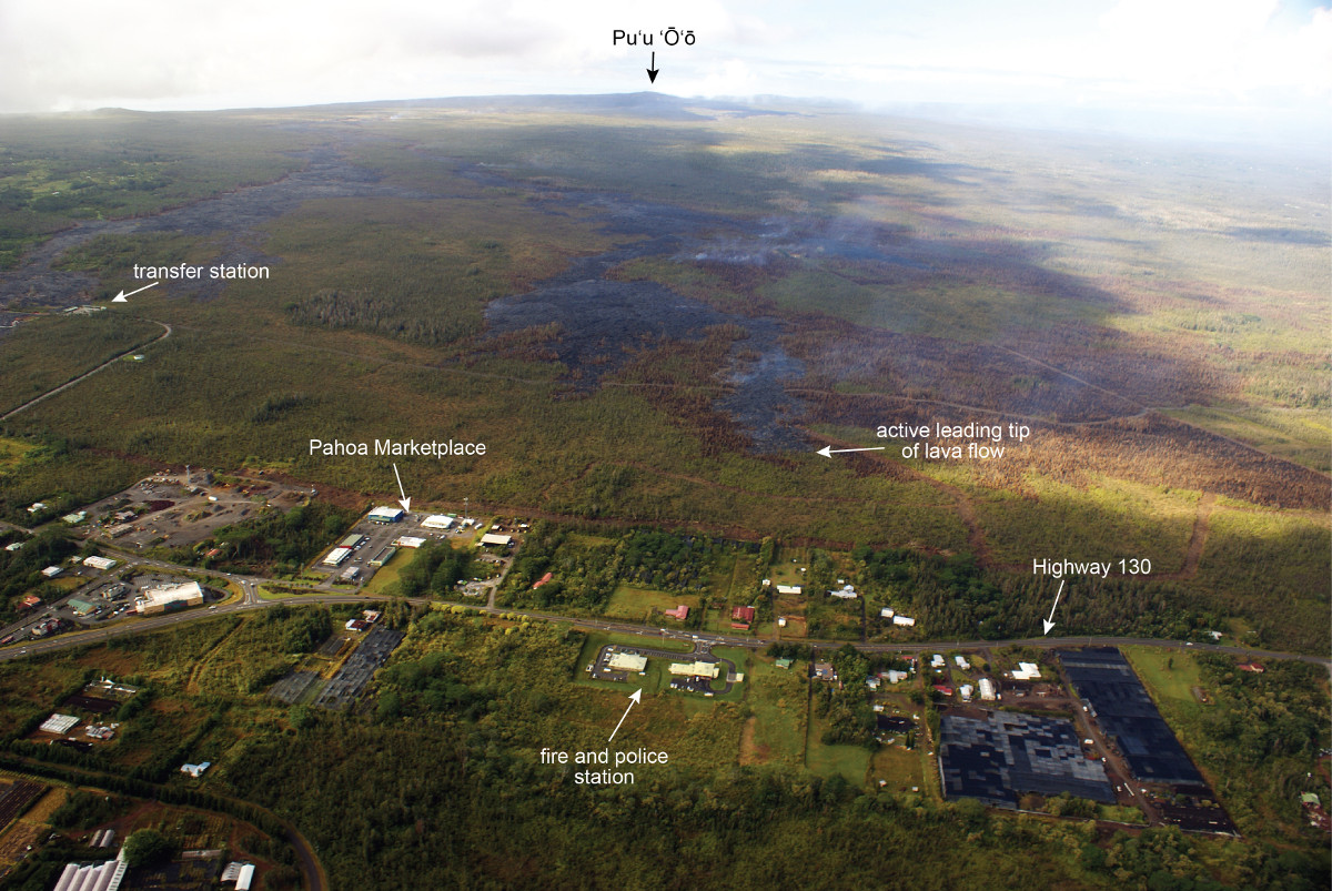 USGS HVO provides a view looking upslope at the leading tip of the flow, taken Jan. 22