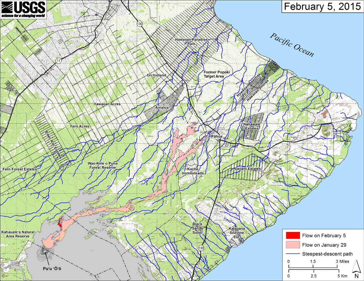 USGS Hawaiian Volcano Observatory small-scale map, published Feb. 5
