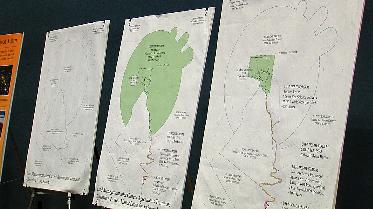 Feb. 5, 2015: The three alternatives on display at the open house in Hilo. 