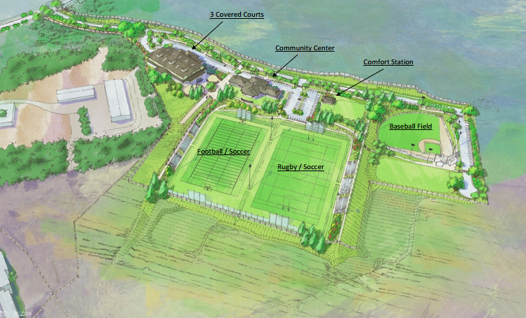 The first phase of the planned district park was illustrated in this material shared by the Waimea Community Association