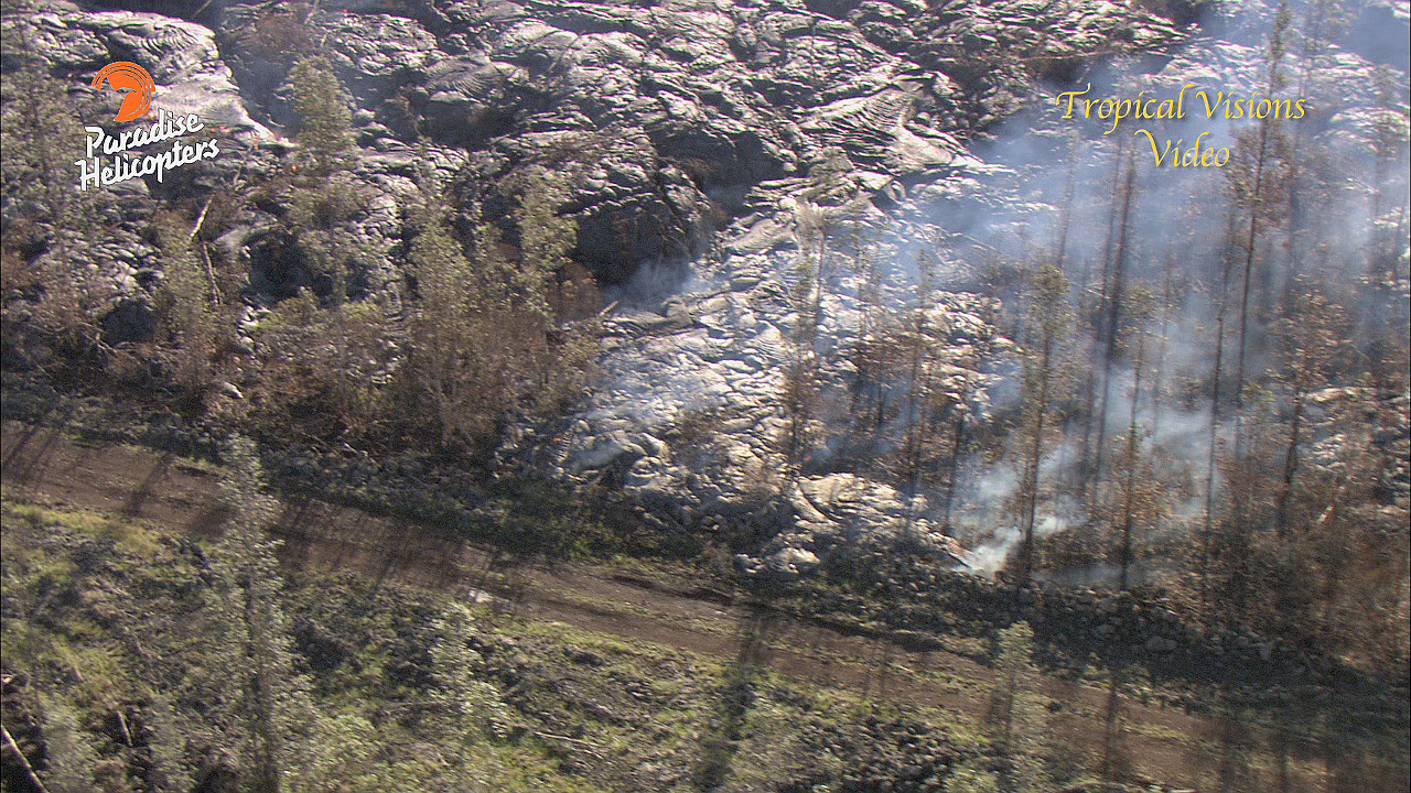 Feb. 23, 2015 (Mick Kalber) Lava reaches fire break road.