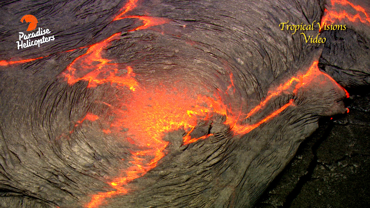 Image from video by Mick Kalber taken over the lava flow on March 12, 2015