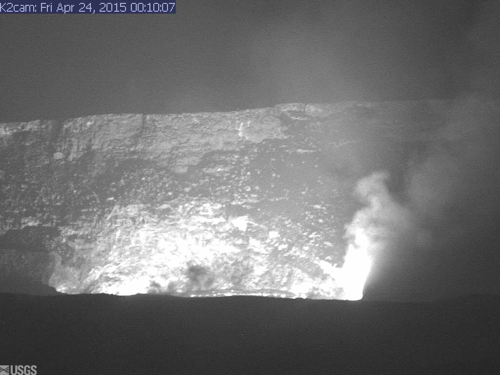 Webcam view of the vent taken last night, courtesy USGS HVO. 