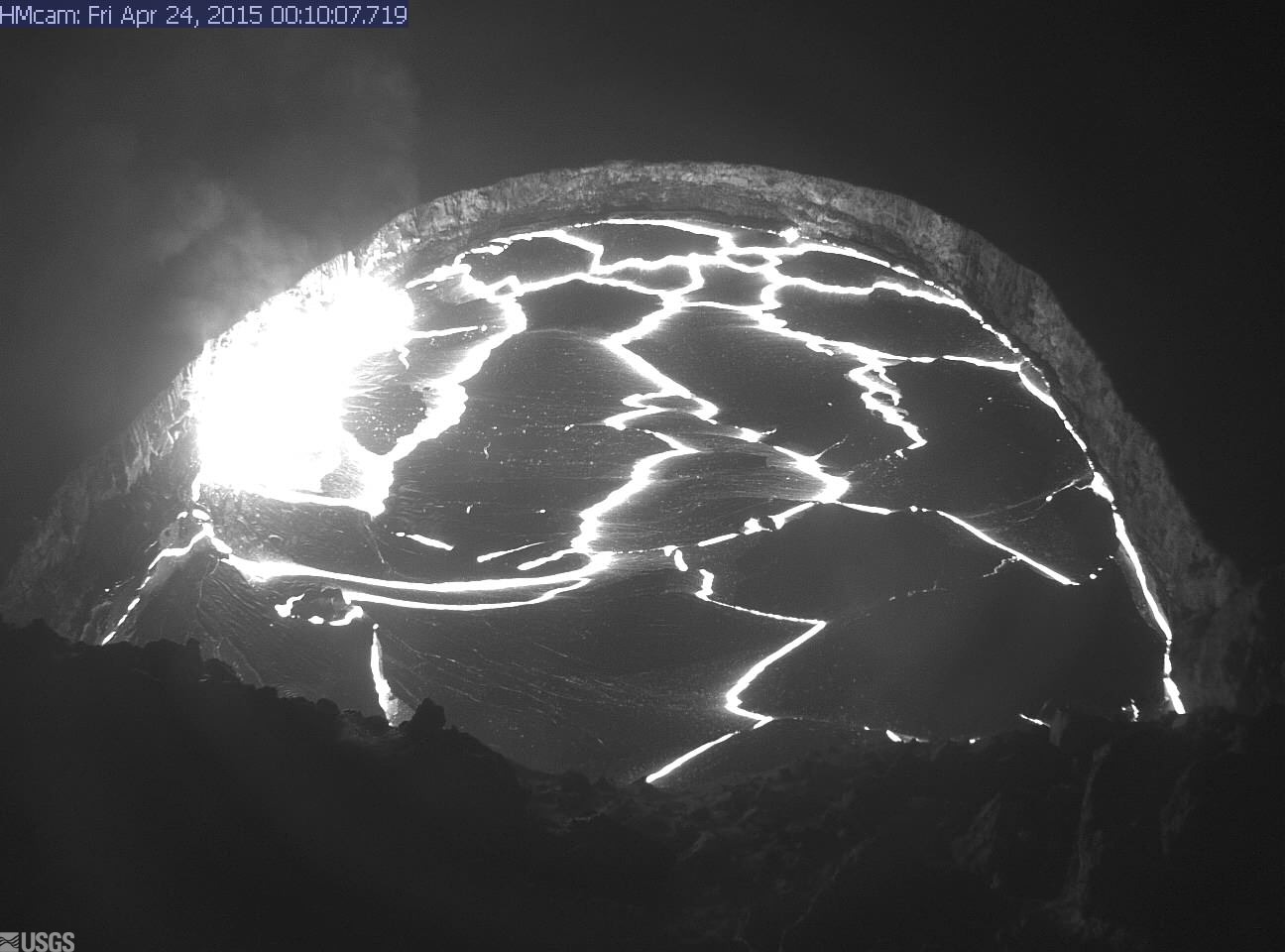 Webcam view of the vent taken last night, courtesy USGS HVO. 