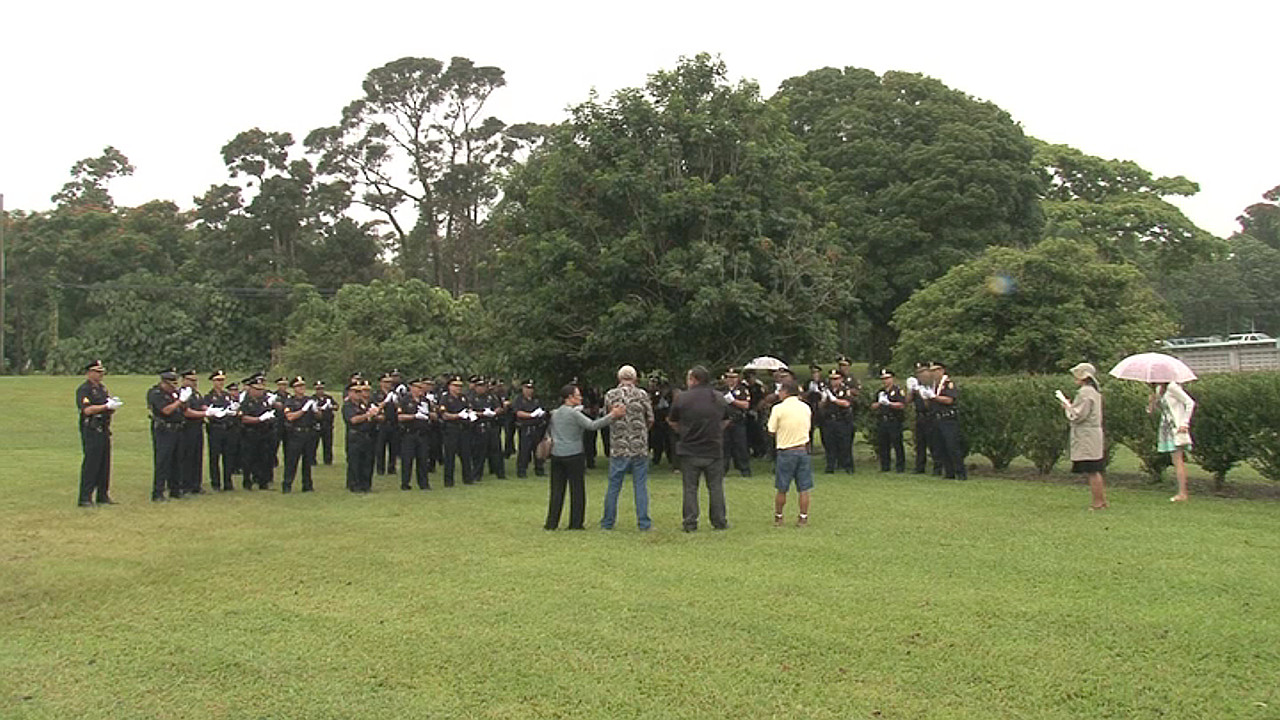 The location of the planned officer memorial in Hilo, blessed during Monday's event. Image courtesy HPD.