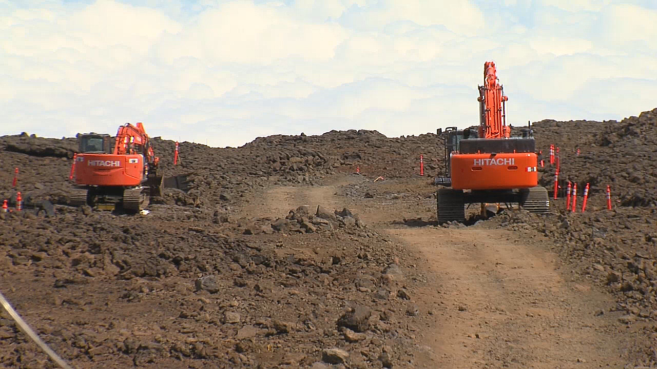 The TMT construction site on the northern plateau of the Mauna Kea summit area. 