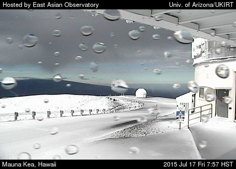 Snow seen on July 17 from Mauna Kea webcam (UKIRT aimed SW)