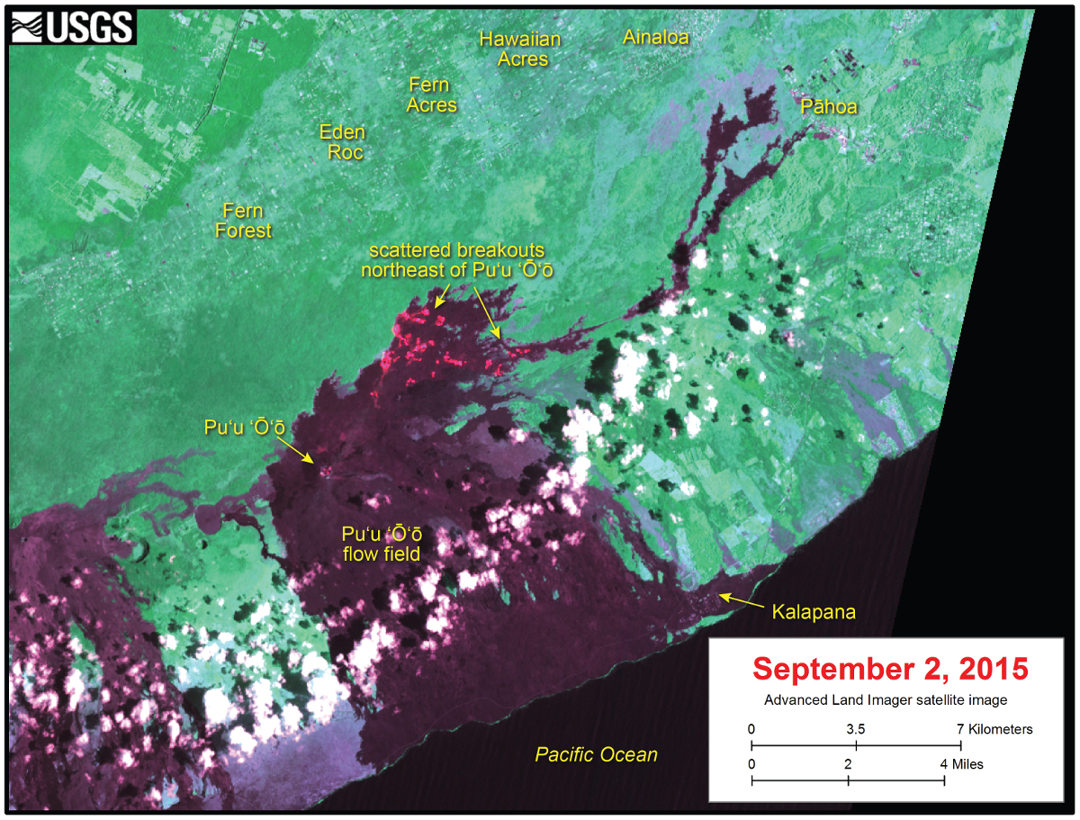 USGS HVO: This satellite image was captured on Wednesday, September 2, by the Advanced Land Imager instrument onboard NASA's Earth Observing 1 satellite. 