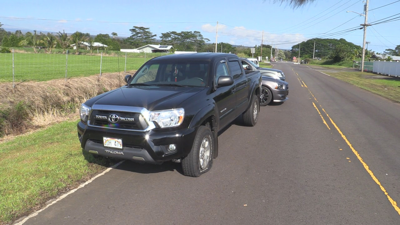 The shot-up Toyota Tacoma pickup truck, image from video courtesy Daryl Lee