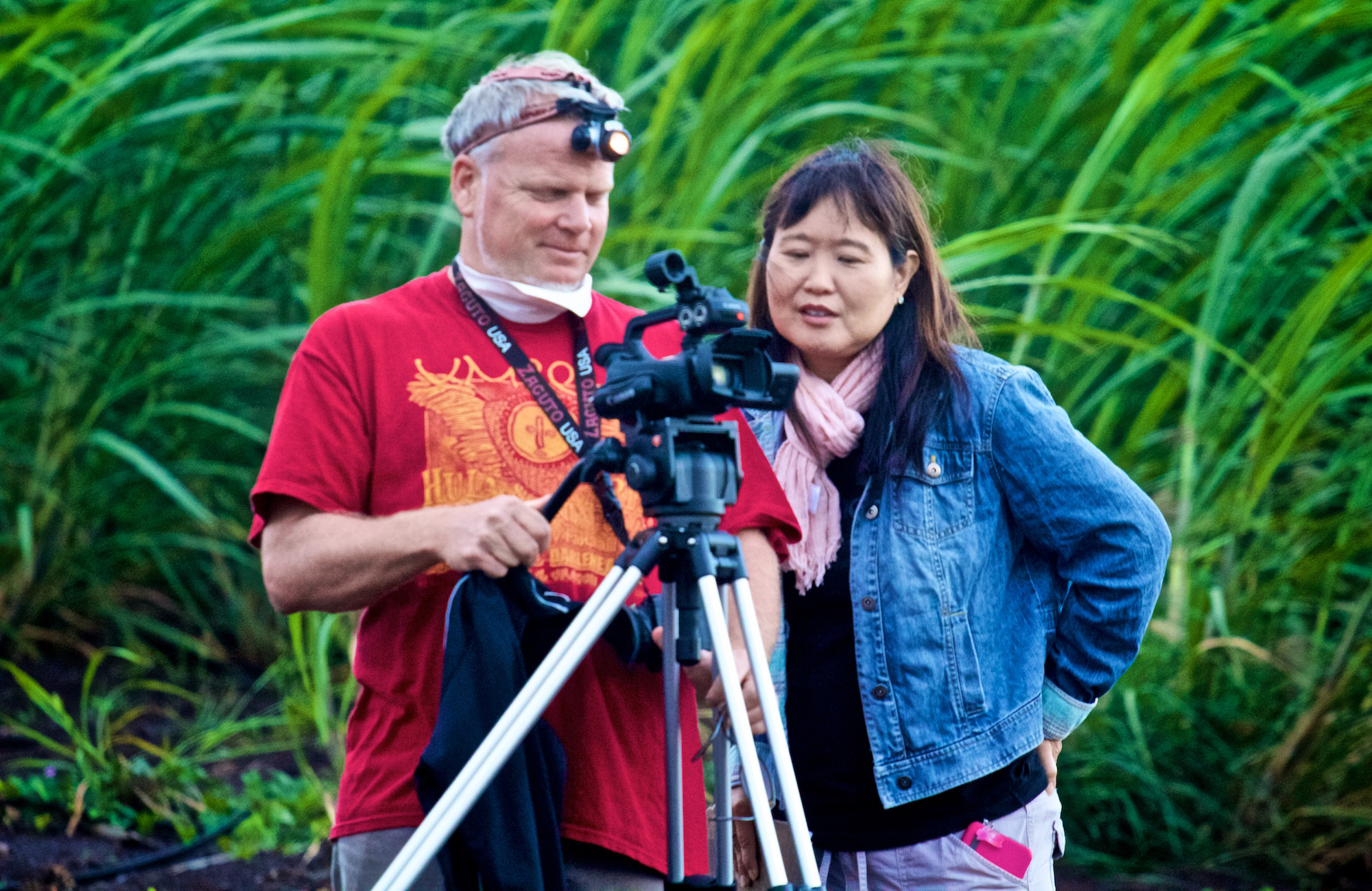 Cane fire: Filmmaker Danny Miller and Executive Producer Patsy Y. Iwasaki received permission from Hawaiian Commercial & Sugar Company on Maui to film a sugar cane burning before harvesting. Maui is the only location in Hawaii where sugar cane is grown for processing.