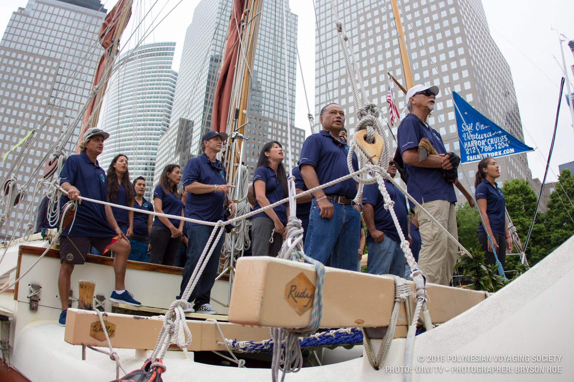 The New York Arrival, photo courtesy Polynesian Voyaging Society.