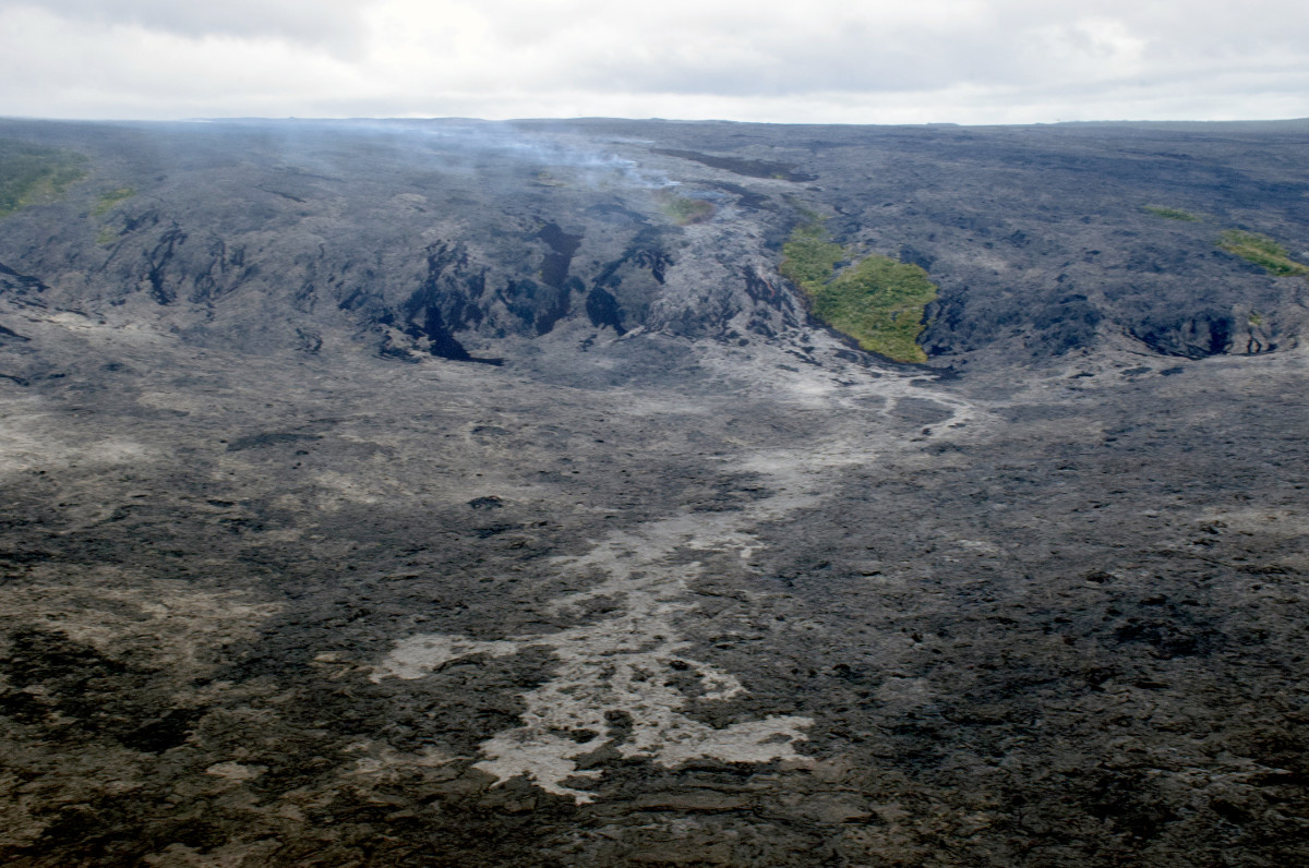 The leading front of the flow is the light gray area in the low center area of this USGS photograph.
