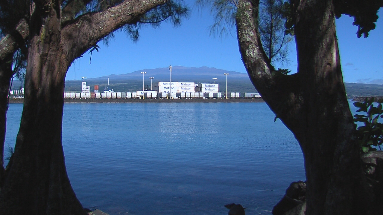 Mauna Kea, seen in the background, from the shore of Palekai.