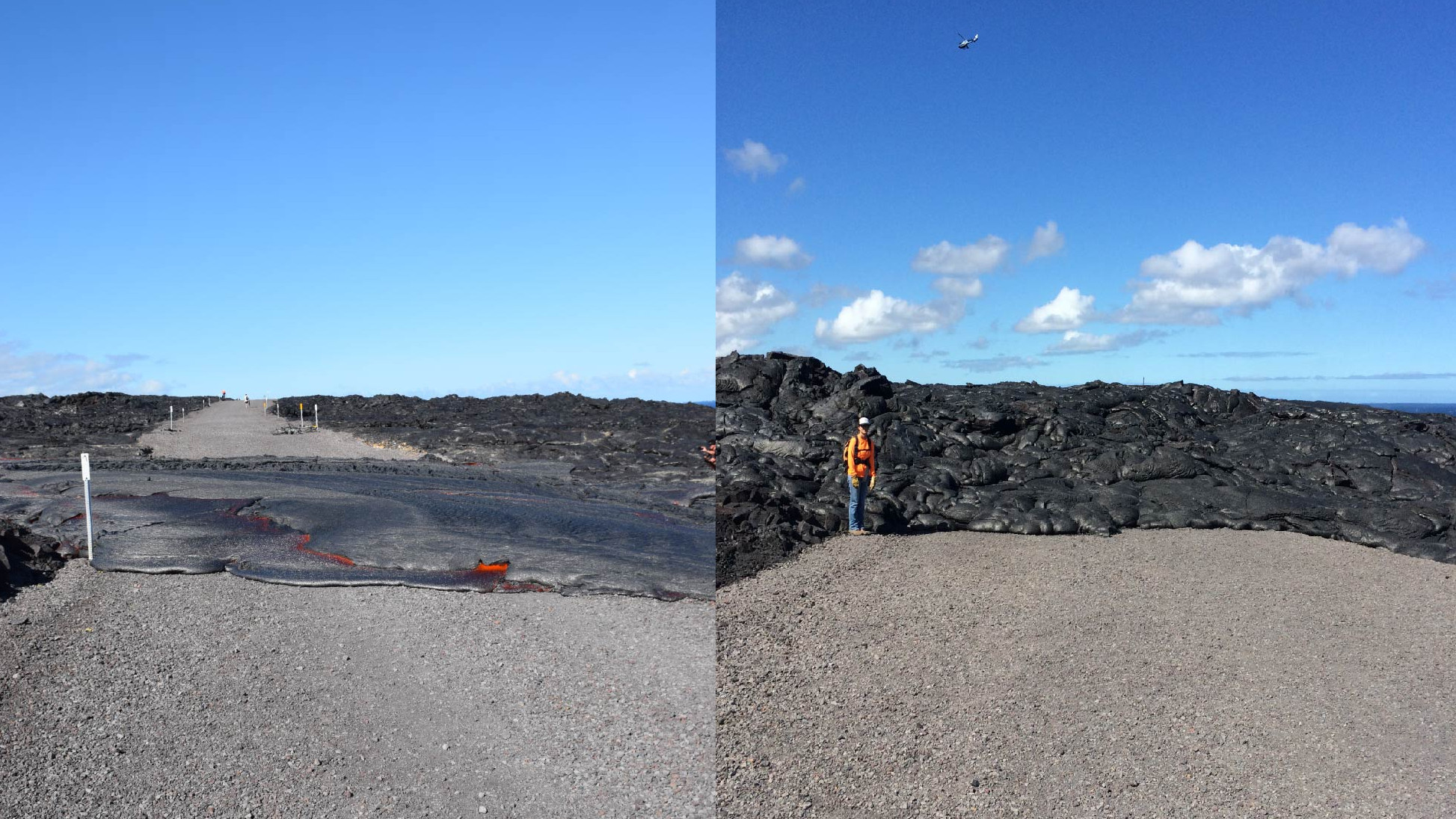 Photo Shows Inflation Of Lava On Emergency Road