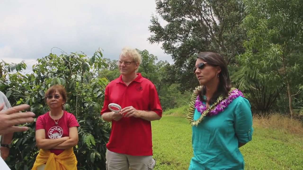 (courtesy Rep. Gabbard) Gabbard visits Matsui Farm in Pahala's Wood Valley.