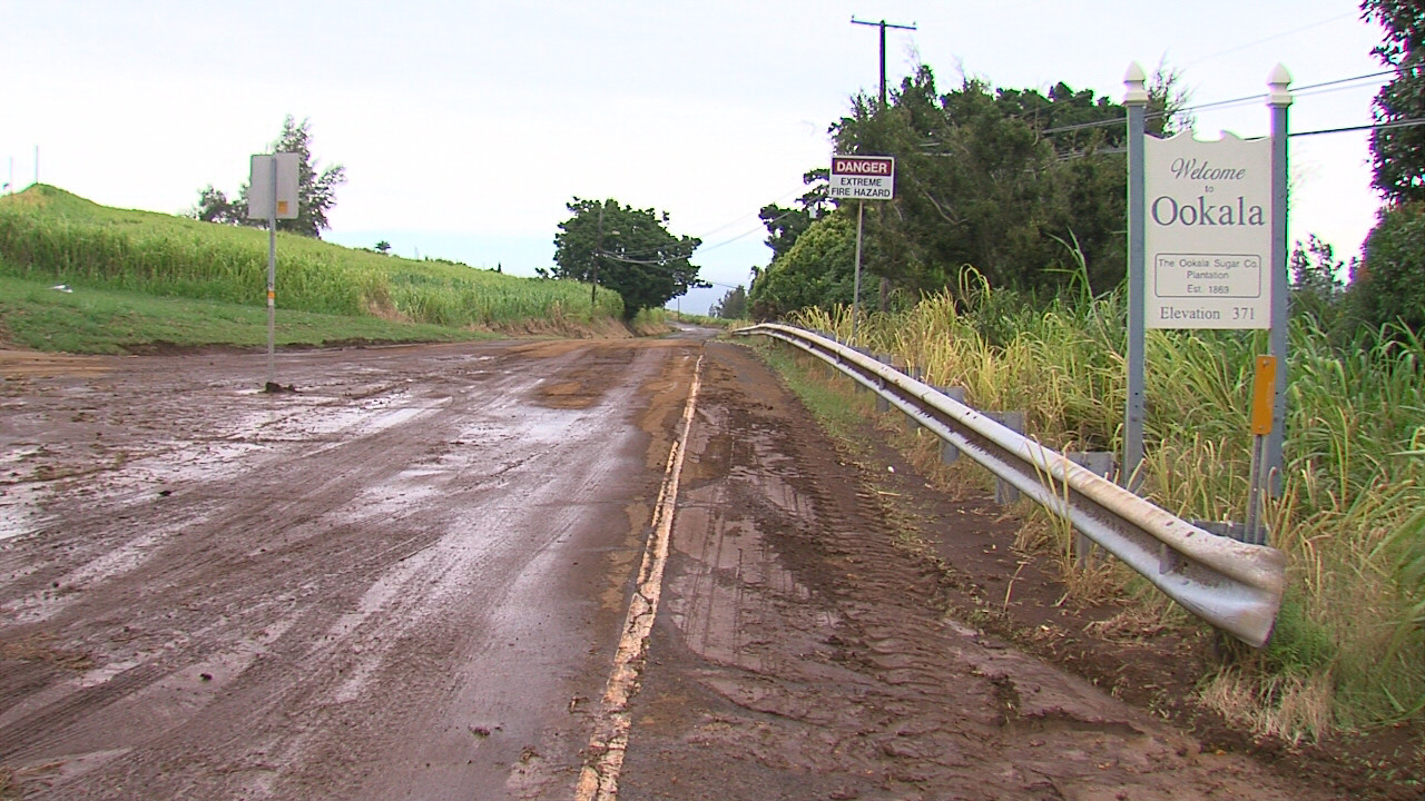 Ookala mud runoff just below the highway.