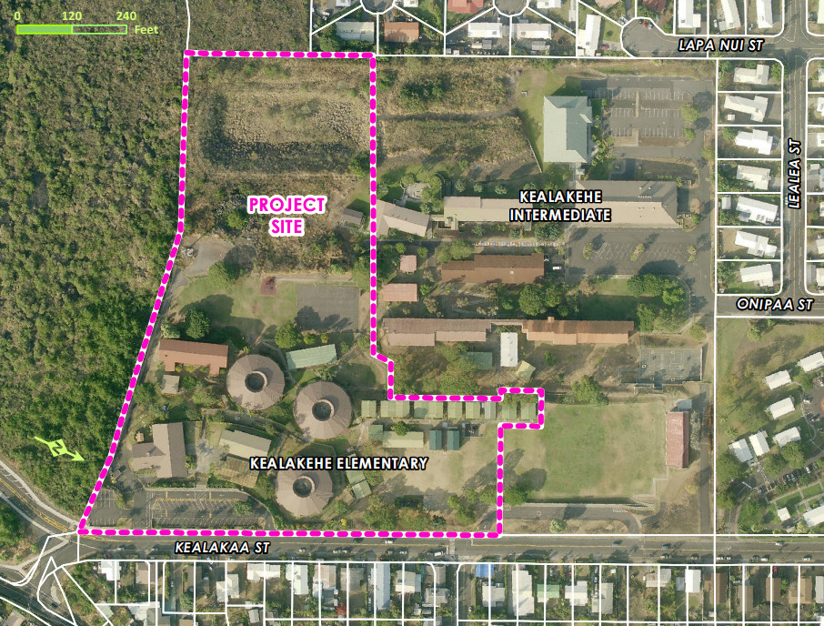 Planned location of the new classroom building, courtesy the draft EA.